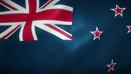 Wall Mural - flag of new zealand waving in the wind