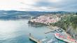 © jon_chica - aerial view of lastres fishing town in asturias, Spain