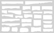 © 4zevar - Set of pieces of white torn paper, isolated on grey background. Vector illustration