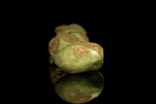 Lot Of Whole Wasabi Green Peanut Isolated On Black Glass
