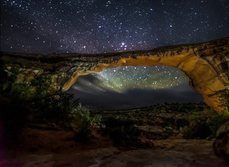 the night sky behind owachomo bridge
