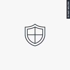 Protection, linear style sign for mobile concept and web design