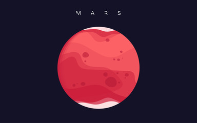 Wall Mural - Mars. The fourth planet from the Sun. Vector illustration