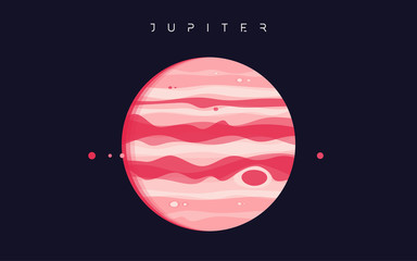 Wall Mural - Jupiter. The fifth planet from the Sun. Vector illustration