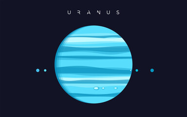 Wall Mural - Uranus. The seventh planet from the Sun. Vector illustration