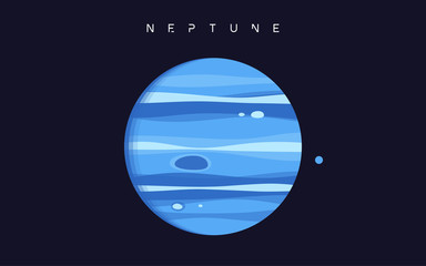 Wall Mural - Neptune. The eighth planet from the Sun. Vector illustration