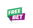Free bet vector icon. Isolated sticker for gamble or sport betting.