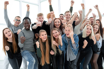 Wall Mural - close up. a group of happy young people