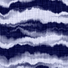 Indigo Blue Woven Wave Stripe. Dyed Cotton Effect Texture Background. Seamless Japanese Repeat Batik Pattern Swatch. Distressed Tie Dye Bleach. Asian Fusion Allover Kimono Textile. Worn Cloth Print