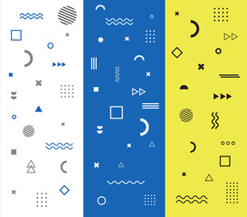 Memphis pattern with geometric shapes. Vector illustration