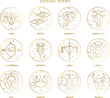 Set of Zodiac Signs and Symbols in Vector