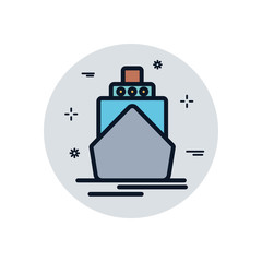 Poster - Isolated ship vehicle fill block style icon vector design