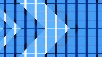 blue abstract background, motion squares and triangles, loop