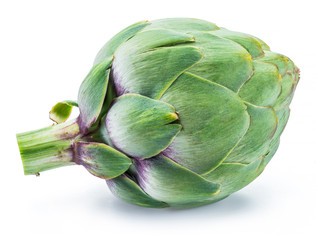 Wall Mural - Artichoke flower edible bud isolated on white background.