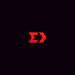 E letter logo arrow design negative space