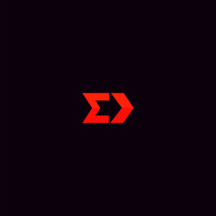 e letter logo arrow design negative space