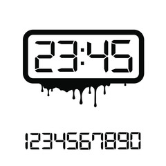 Wall Mural - digital clock on white background