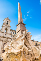 Wall Mural - rome italy10.19.2015.fountain of the four rivers in navonna square