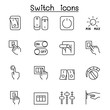 Switch icon set in thin line style