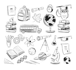 Wall Mural - vector set of education and science illustrations