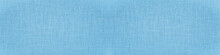 Bright Blue Natural Cotton Linen Textile Texture Background Banner Panorama
