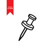 © myupoo - Push pin icon vector. Pin icon symbol. Simple design style on trendy icon.