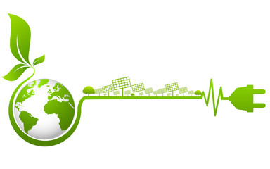 Ecology concept and Environmental ,Banner design elements for sustainable energy development, Vector illustration