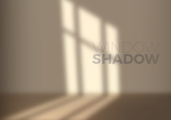 Fototapete - Vector Transparent Shadow of Window. Decorative Design Element for Collages. Creative Overlay Effect for Mockups