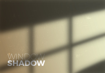 Fototapete - Vector Transparent Realostic Shadow of Window. Decorative Design Element for Collages. Creative Overlay Effect