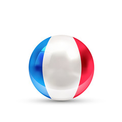 Canvas Print - France flag projected as a glossy sphere on a white background