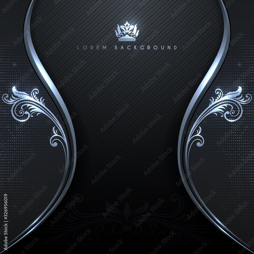 Abstract luxury silver floral background Stock Vector | Adobe Stock