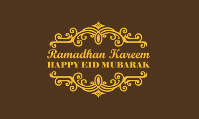 Ramadhan Kareem And Happy Eid Mubarak Vector Logo Design Inspirations