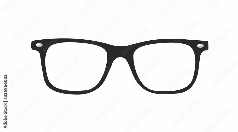 Vector Illustration of a Black Glasses Frame - obrazy, fototapety, plakaty 