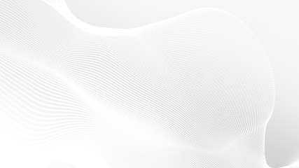 Wall Mural - dot white gray wave light technology texture background. abstract big data digital concept. 3d rende