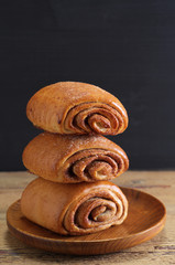 Stack of cinnamon buns