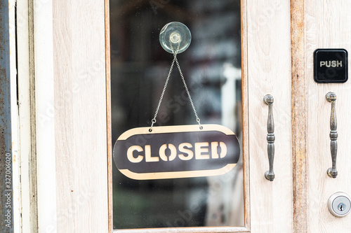 Cuadros en Lienzo sorry we are closed sign hanging outside a restaurant, store, office or other
