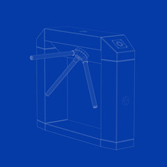 Poster - 3D design of electronic turnstile.