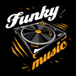 Funky music - turntable poster design