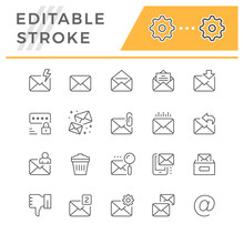 Set Line Icons Of Mail