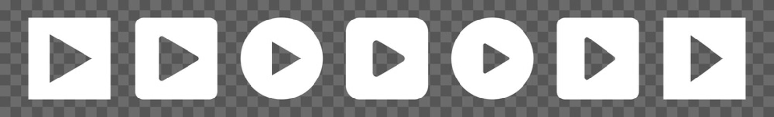 Wall Mural - play button icon white | start buttons illustration | video audio player navigate symbol | arrow log