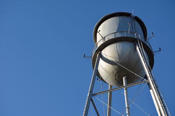 looking up at old water tower