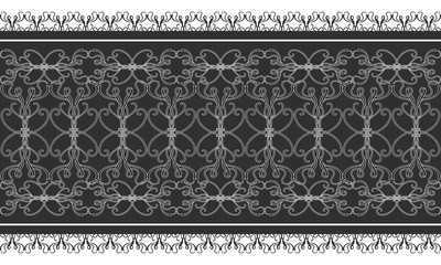 Poster - Elegant seamless vintage lace edge with delicate tracery