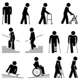 Fototapeta  - People with walking difficulties use mobility aids