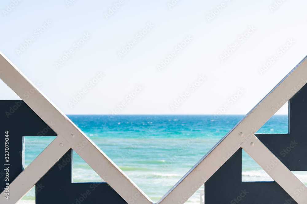 Sea Side Railing Design Seaside, Florida white and black new urbanism railing wooden framing ...