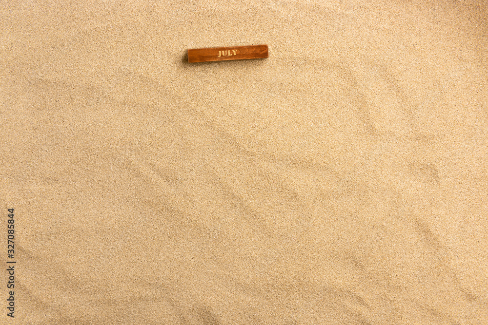Sand  background. Summer beach  background with copy space. Top view.