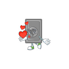 Sticker - A sweetie security box closed cartoon character holding a heart