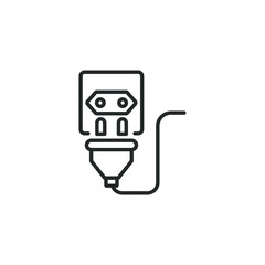 Aufkleber - Electric socket with a plug icon template color editable. Electric socket with a plug symbol vector sign isolated on white background illustration for graphic and web design.