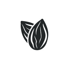 Fototapete - Almond icon template color editable. Almond symbol vector sign isolated on white background illustration for graphic and web design.