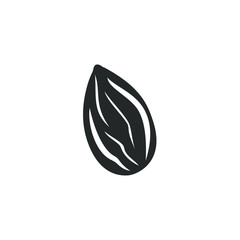 Poster - Almond icon template color editable. Almond symbol vector sign isolated on white background illustration for graphic and web design.
