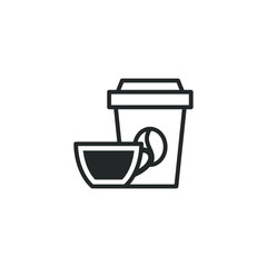 Aufkleber - coffee cup and glass icon template color editable. coffee cup symbol vector sign isolated on white background illustration for graphic and web design.